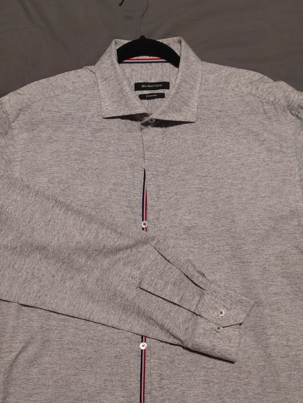 Bugatchi Light Gray Heather Button-Down Long Sleeve Shirt
